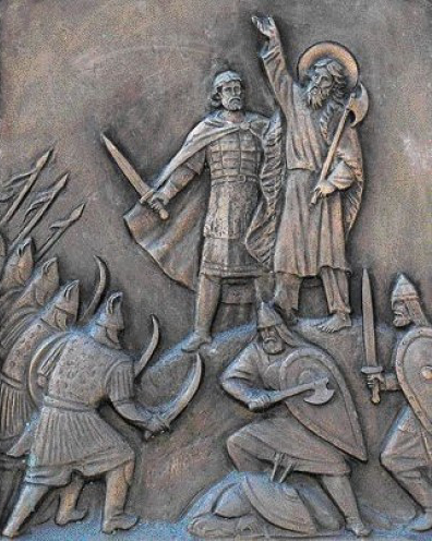 Файл:Князь Симеон Иванович и юродивый Лаврентий Калужский. Битва на Оке в 1512 году.jpg