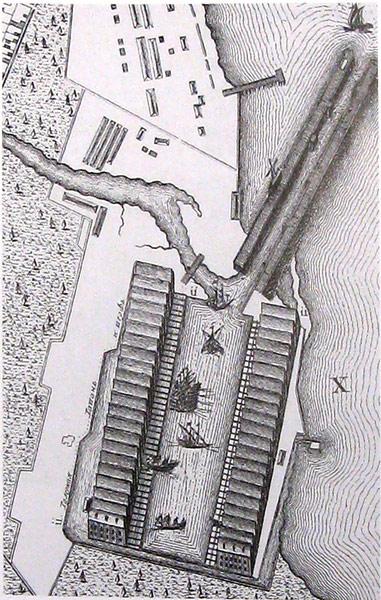 Файл:Галерная гавань Гребного порта. Фрагмент плана Санкт-Петербурга 1753 года.jpg