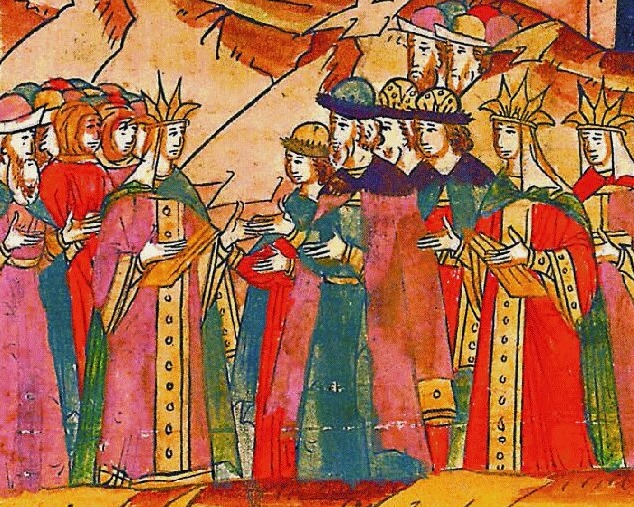 Файл:Иван III с семьёй встречает великую княгиню Анну Рязанскую (фрагмент миниатюры ЛЛС).jpg