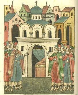 Файл:Строительство Троицкой церкви в Новгороде 1366.jpg
