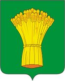 Золотой ржаной сноп в зелёном поле — герб и флаг Острогожска