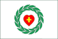 Красное сердце с крестом в лавровом венке - герб и флаг Боровска