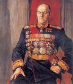 Георгий Жуков - четырежды Герой Советского Союза, один из величайших полководцев ВОВ; руководил крупнейшими операциями, взял Берлин, принимал Парад Победы 1945 г.