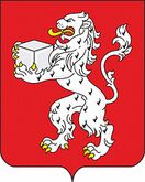 Гоностаевый лев (одна из фигур родового герба графов Орловых) с куском сахара – герб и флаг Эртиля