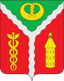 Калач, слияние рек, дозорная башня и жезл-кадуцей (символ торговли) – герб и флаг города Калач