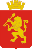 Золотой лев с лопатой и серпом — герб и флаг Красноярска и области