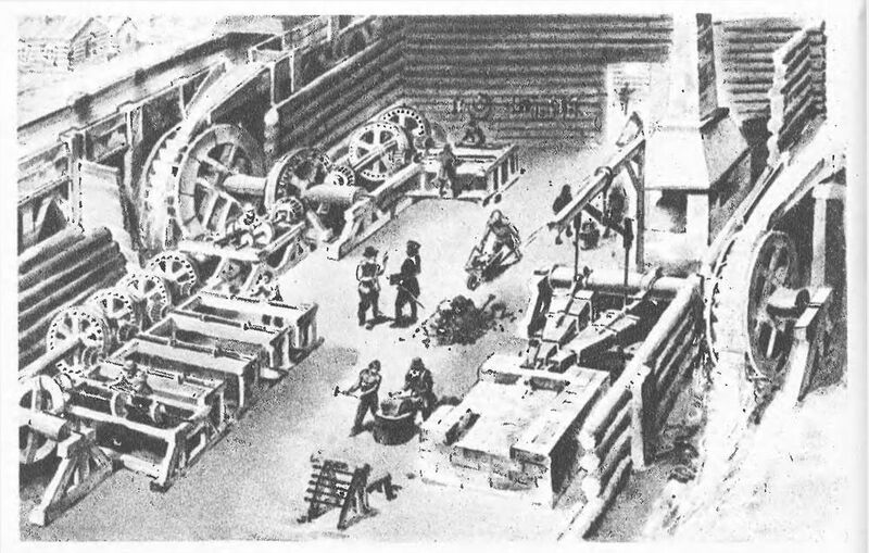 Файл:Вододействующие приводы для обтирки стволов на Тульском оружейном заводе, XVIII век.jpg