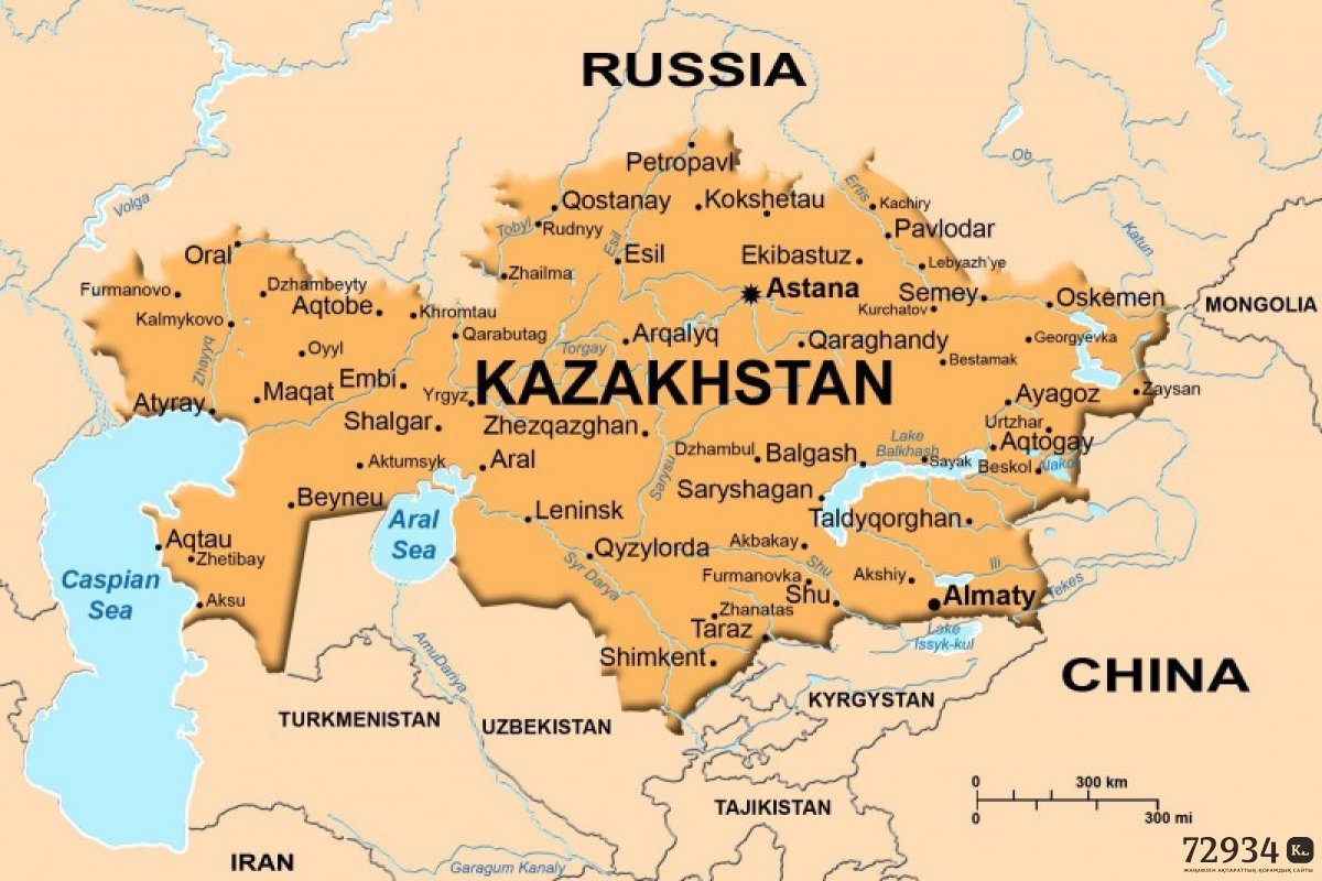 карта россия казахстан