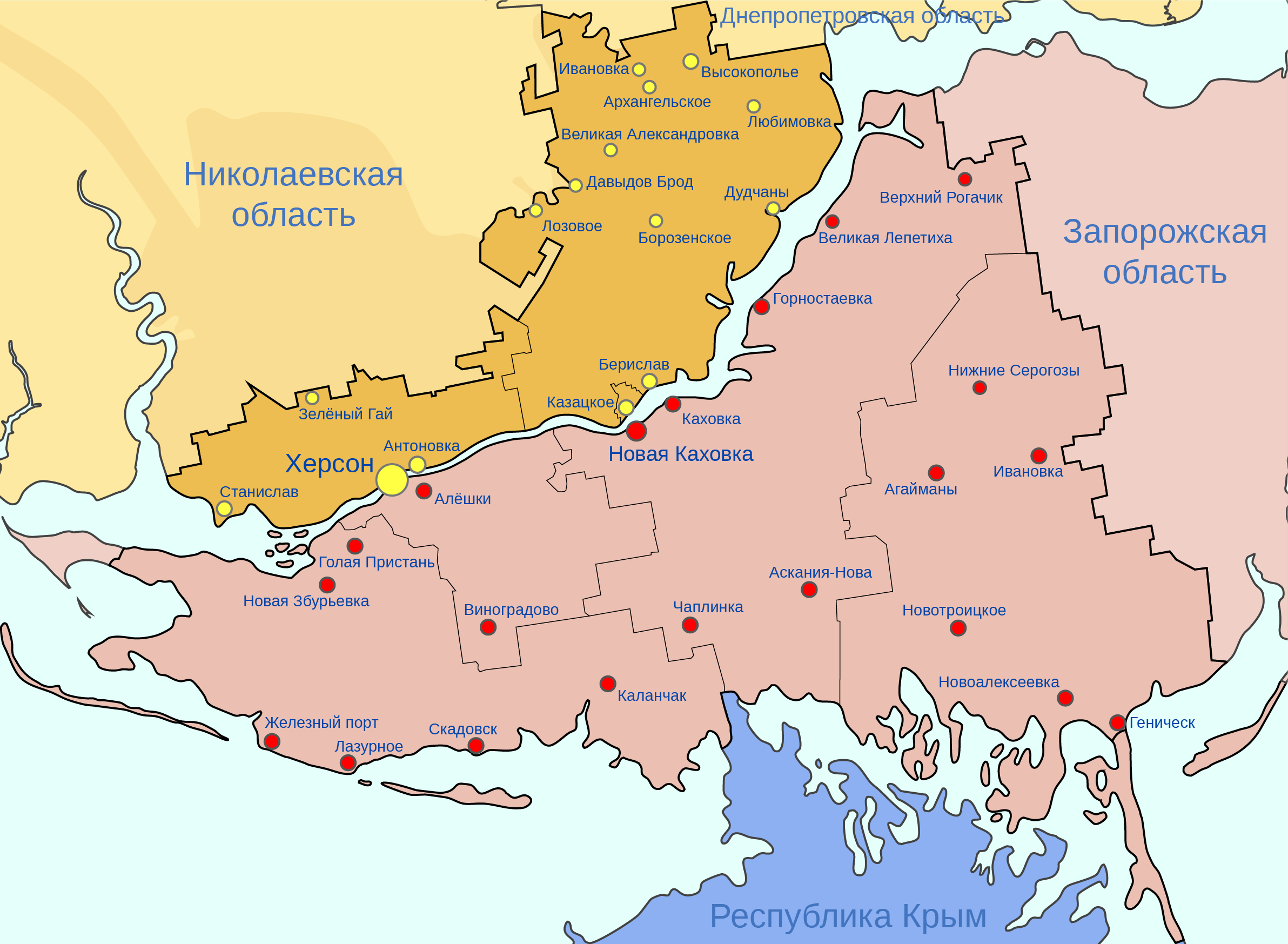 Карта херсонской области на сегодня