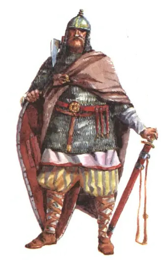 Файл:Славянский воин. Иллюстрация из книги «Славяне» Владимира Петрухина.jpg