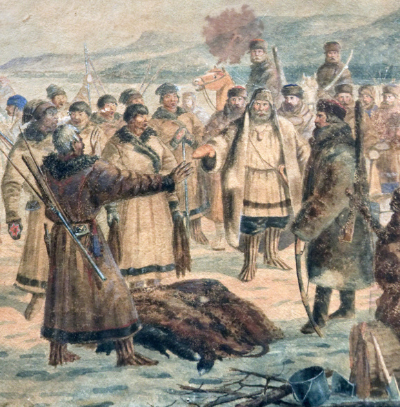 Файл:Сбор ясака казаками Енисейской губернии (фрагмент).jpg
