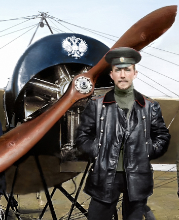 Файл:Александр Казаков у самолёта (колоризированное фото).jpg