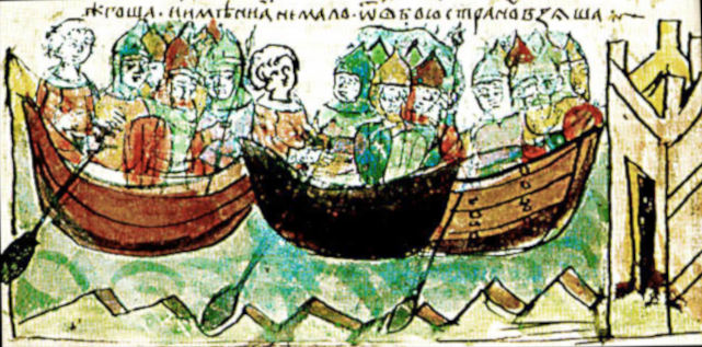 Файл:Морской поход князя Игоря на Царьград в 941 году. Миниатюра Радзивилловской летописи.jpg