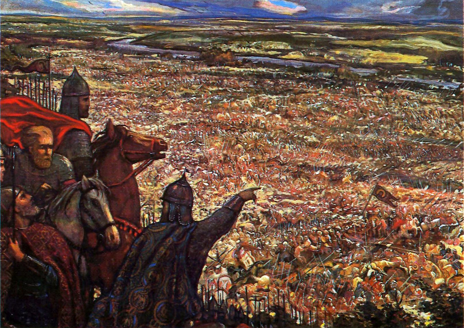 Год победы куликовской битвы. Куликовская битва 1380 г. Куликовская битва засалный полу.