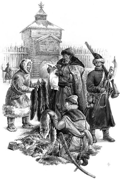 Файл:Сбор ясака в остроге.jpg