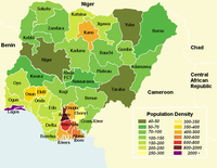 Плотность населения Нигерии по штатам