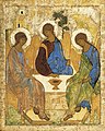 Достигнута вершина мирового иконописного искусства, в том числе написана Икона Пресвятой Троицы святого Андрея Рублёва