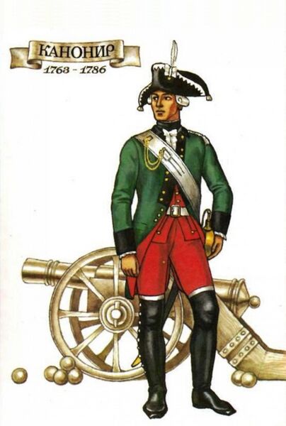 Файл:Канонир русской армии 1763-1785 гг.jpg
