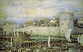 1366 — 1368 гг.  Восстановление Москвы после Великого пожара, построен белокаменный Московский кремль