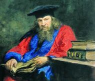 Дмитрий Менделеев — полимат, химик, открыл периодический закон (1869), один из «отцов» русского нефтепрома,[135] изобрёл непрерывную нефтеперегонку и русский бездымный порох; автор протекционистского Таможенного тарифа (1891); глава Палаты мер и весов (с 1893); со-основал РФХО и Петербургский политех (1899)