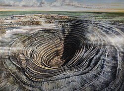 Алмазный карьер "Мир" в Мирном — крупнейший в мире