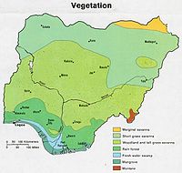 Карта растительности Нигерии