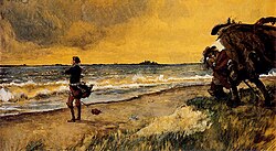 «Размышления Петра Великого об идее строительства Санкт-Петербурга на берегу Балтийского моря» – картина Александра Бенуа (1916)