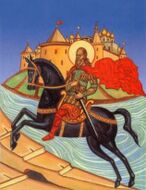 Довмонт Псковский — литовский князь, перешедший на русскую службу, одержал множество побед над литовцами и тевтонскими рыцарями, герой битвы при Раковоре (1268), отразил Ливонский поход на Русь (1269), построил Довмонтов город во Пскове; святой, прототип былинного богатыря Сухмана