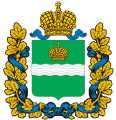 Императорская корона и река Ока - герб и флаг Калужской области
