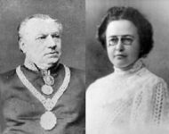 Александр и Вера Баландины — супруги-предприниматели, меценаты, спонсоры открытия школ в Сибири, основали шахтёрский посёлок Черногорские Копи (1907, ныне г. Черногорск в Хакасии), начали постройку Ачинско-Минусинской ж/д (1913–1925), Вера – химик, геолог, нашла первый в Сибири алмаз (1897)