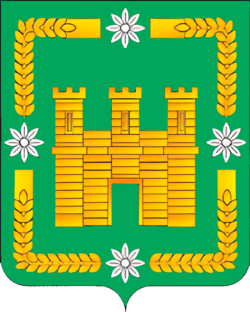 Золотая крепость, астры, колосья – герб Арского района