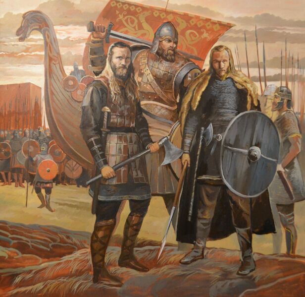 Файл:Северные воины Святослава. Варяги и викинги. Худ. Б. Клеменьтев.jpg