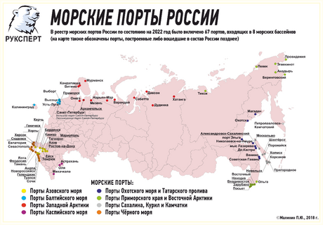 Карта морских портов россии