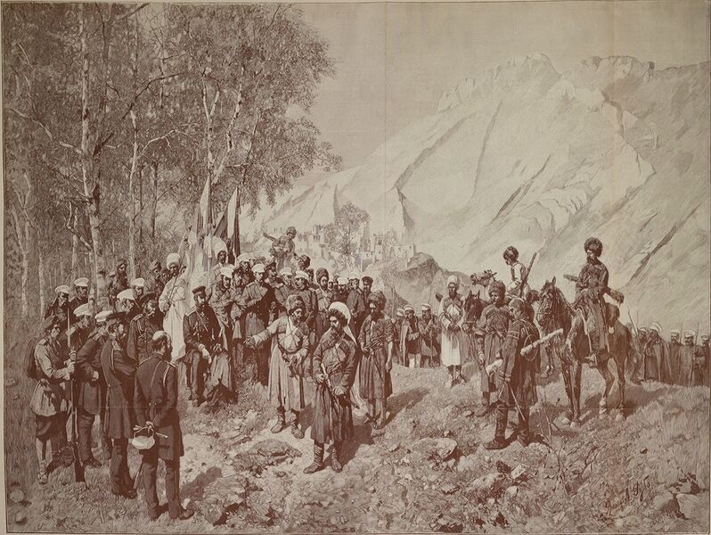 Файл:Взятие Гуниба и плен Шамиля 25 августа 1859 года. Худ. Франц Рубо.jpg