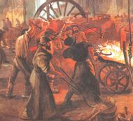 Иван и Яков Твердышевы и Матвей Мясников — компаньоны-купцы, возглавили промышленное освоение Башкирии, основали 15 меде- и железоделательных заводов, в том числе города Катав-Ивановск (1755), Благовещенск (1756), Бакал (1757), Юрюзань, Усть-Катав (1758), Сим (1759) и Белорецк (1762)