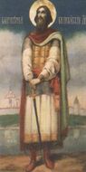 Довмонт Псковский — литовский князь, перешедший на русскую службу, одержал множество побед над литовцами и тевтонскими рыцарями, герой битвы при Раковоре (1268), отразил Ливонский поход на Русь (1269), построил Довмонтов город во Пскове; святой, прототип былинного богатыря Сухмана