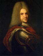 Григорий Долгоруков — генерал, дипломат, посол в Польше (1701–1706, 1709–1712, 1715–1721), добился избрания верного России гетмана И. Скоропадского (1708), герой Полтавской битвы (1709), добился ограничения власти короля Августа II на Немом сейме (1714), что укрепило зависимость Польши и Саксонии от России[96]