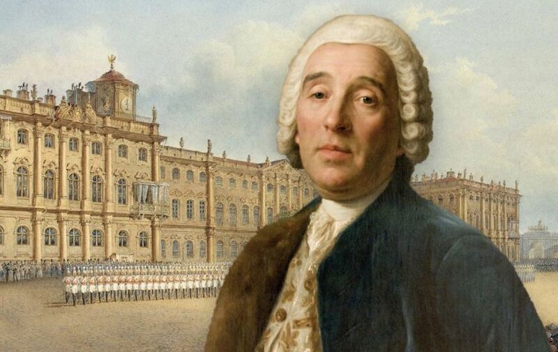 Файл:Растрелли на фоне дворца.jpg