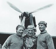 Георгий Байдуков, Валерий Чкалов и Александр Беляков — экипаж первого беспосадочного авиаперелёта из Европы в Америку через Северный полюс