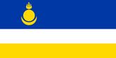 Синий («Вечно Синее Небо»), белый (чистота), жёлтый (духовность, тибетский буддизм школы гелуг) — флаг Бурятии