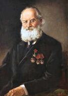 Алексей Крылов — генерал флота, основатель современной русской школы кораблестроения, автор теории непотопляемости, теории качки и теории гироскопов, соавтор проекта первой серии отечественных дредноутов типа «Севастополь» (в строю с 1914, разработка вместе с Иваном Бубновым), глава МТК (1908–1910)