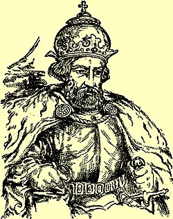 Ярослав Осмомысл — князь галицкий на протяжении 35 лет, прославившийся своей мудростью; при нём начался экономический расцвет Галицкой земли, военное и торговое влияние которой достигло Дуная