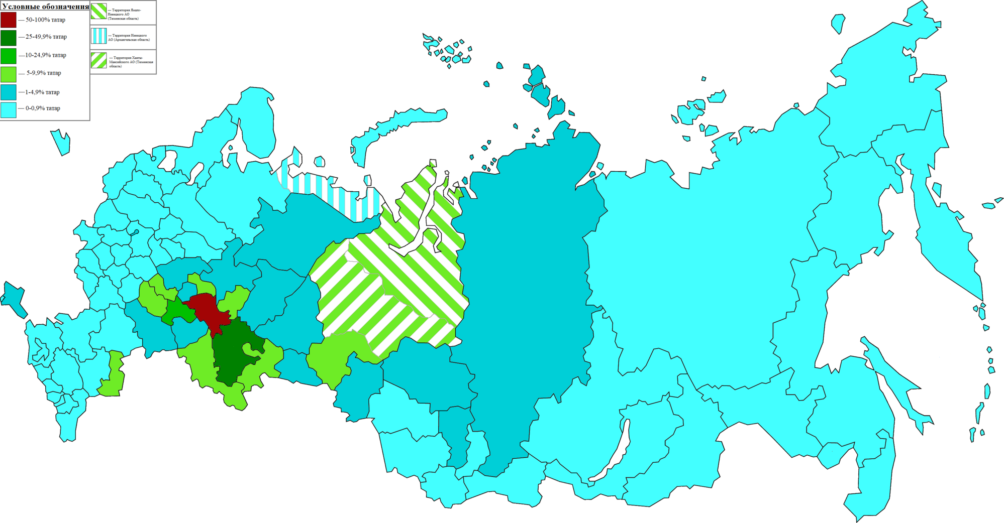Территория проживания татар