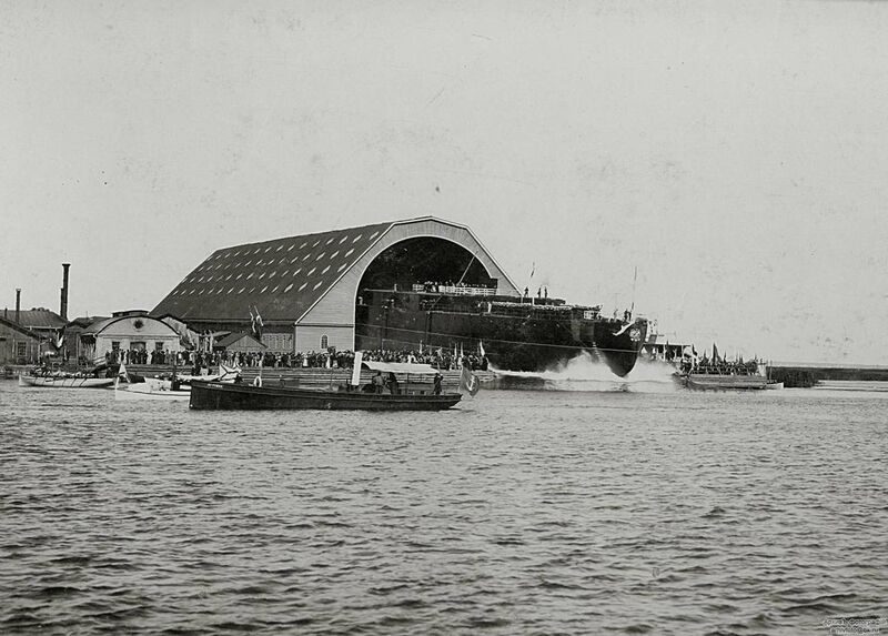 Файл:Спуск на воду ЭБР Князь Потёмкин-Таврический 1900 год.jpg